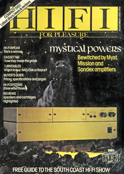 Myst G-Ohm amplifier on the cover of Hi Fi for Pleasure